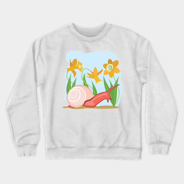 Snail in the Garden Crewneck Sweatshirt by evisionarts